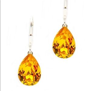 Sunflower yellow crystal teardrops